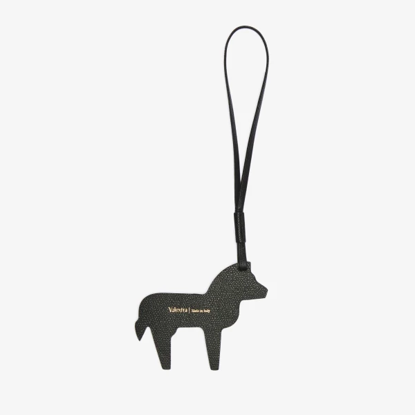 Valextra Zebra Charm in Pergamena White and Black | Bag charms | Luxury Shoes 