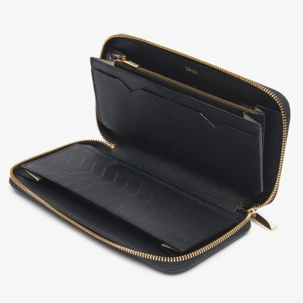Valextra Zip Around 10CC Wallet in Black | Wallets & Purses | Luxury Shoes 