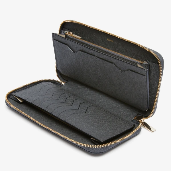 Valextra Zip Around 10CC Wallet in Smokey Grey | Wallets & Purses | Luxury Shoes 