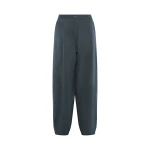 Yves Salomon Balloon Silk Crepe Trousers in Dark Teal | Pants | Luxury Shoes 