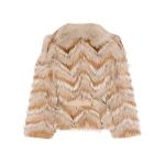 Yves Salomon Belted Merino Knit and Fox Fur Cardigan in Sandy Beige | Women | Luxury Shoes 