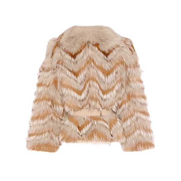 Yves Salomon Belted Merino Knit and Fox Fur Cardigan in Sandy Beige | Women | Luxury Shoes 