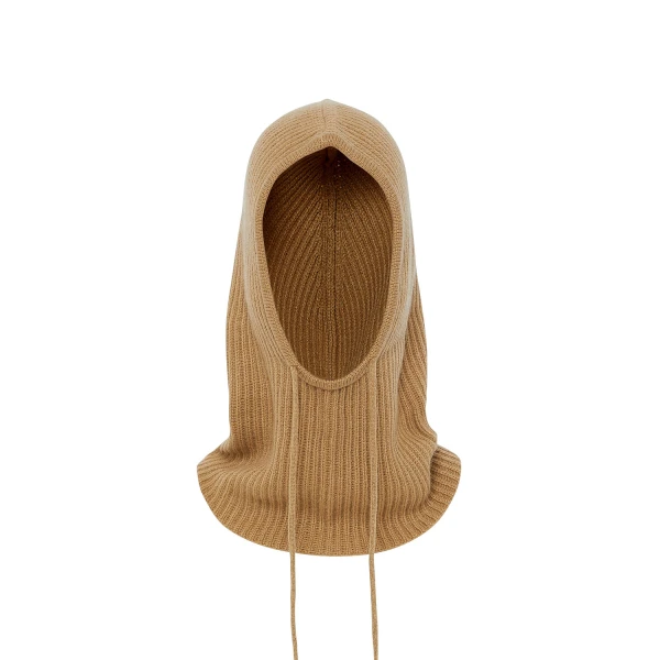 Cashmere Knit Balaclava in Dark Camel