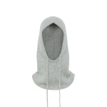 Yves Salomon Cashmere Knit Balaclava in Light Grey | Hats | Luxury Shoes 