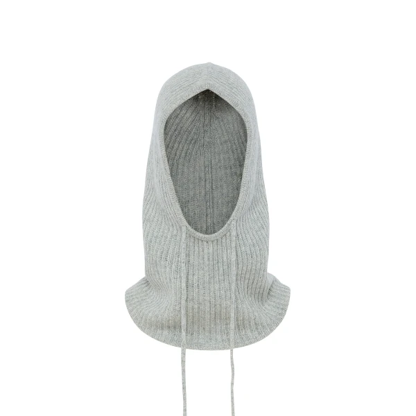 Cashmere Knit Balaclava in Light Grey