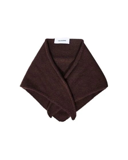 Yves Salomon Cashmere Knit Bandana in Brown Yves Salomon Cashmere Knit Bandana in Brown | Scarves | Luxury Shoes