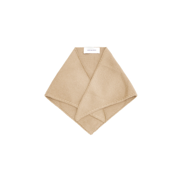 Yves Salomon Cashmere Knit Bandana in Dark Camel | Scarves | Luxury Shoes 