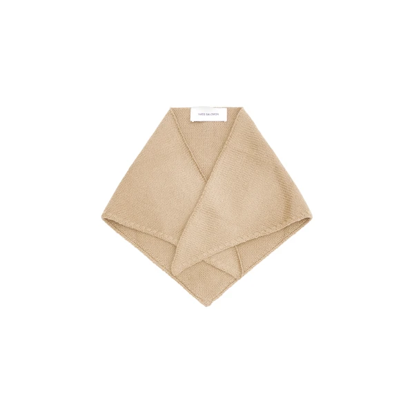 Cashmere Knit Bandana in Dark Camel