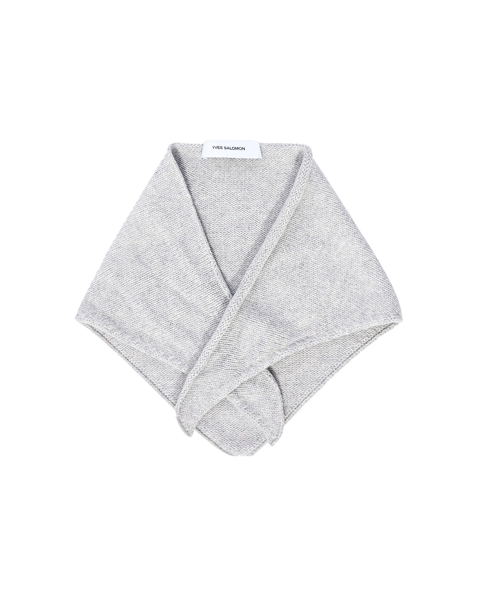 Yves Salomon Cashmere Knit Bandana in Light Grey Yves Salomon Cashmere Knit Bandana in Light Grey | Scarves | Luxury Shoes