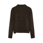 Yves Salomon Cashmere Knit Crew Neck Sweater in Brown | Sweaters | Luxury Shoes 