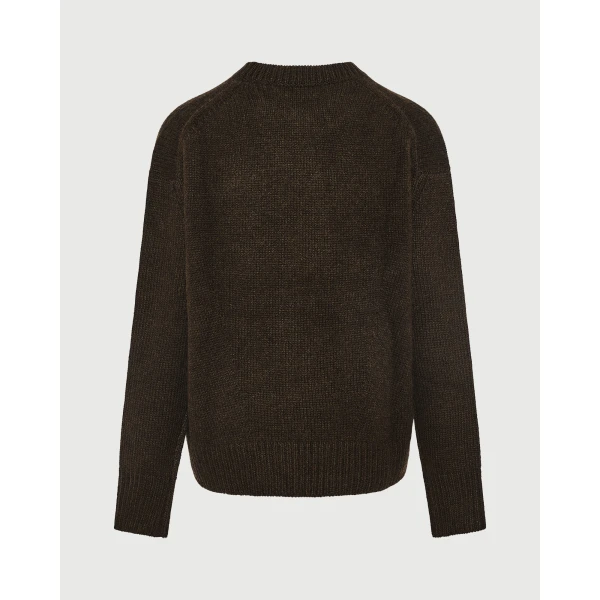 Yves Salomon Cashmere Knit Crew Neck Sweater in Brown | Sweaters | Luxury Shoes 