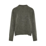 Yves Salomon Cashmere Knit Crew Neck Sweater in Grey | Sweaters | Luxury Shoes 