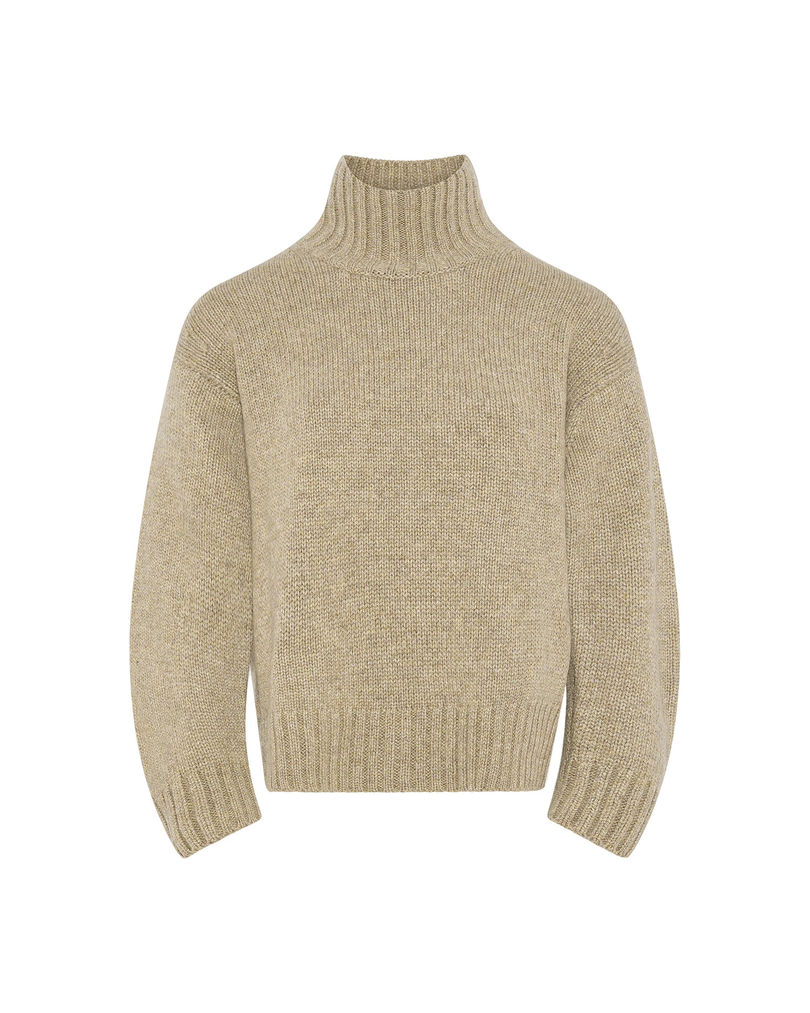 Yves Salomon Cashmere Knit Funnel Neck Sweater in Beige Yves Salomon Cashmere Knit Funnel Neck Sweater in Beige | Turtlenecks | Luxury Shoes