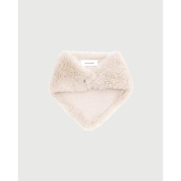 Yves Salomon Cashmere Lambskin Shearling Bandana in Beige | Scarves | Luxury Shoes 