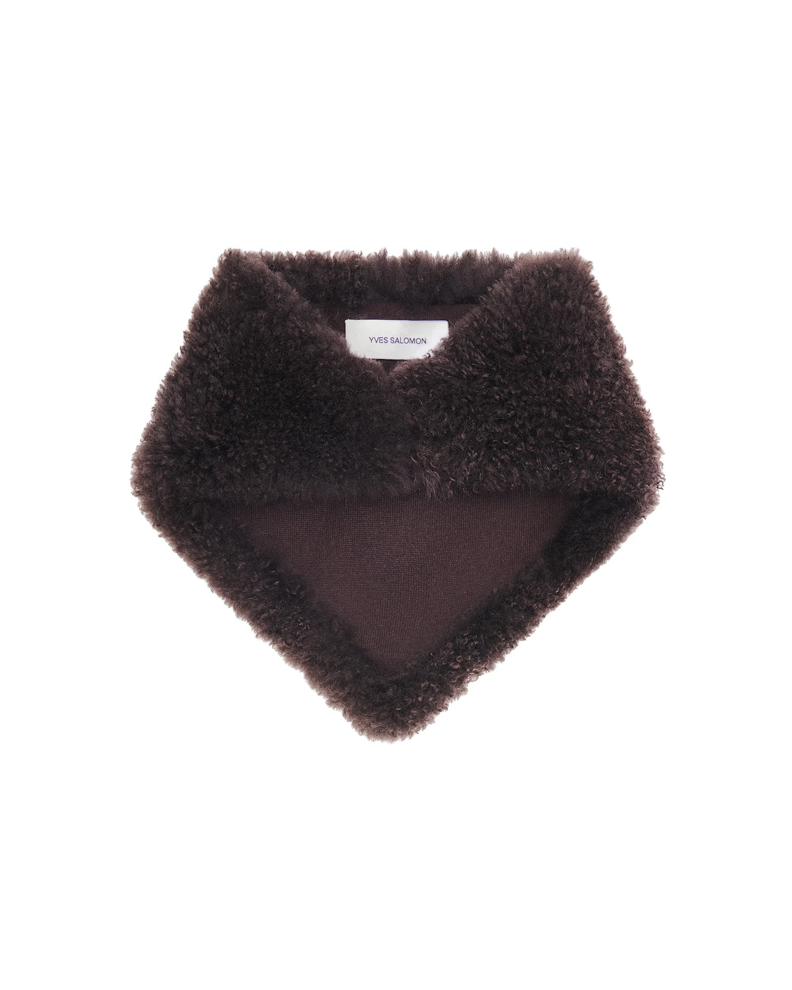 Yves Salomon Cashmere Lambskin Shearling Bandana in Brown Yves Salomon Cashmere Lambskin Shearling Bandana in Brown | Scarves | Luxury Shoes