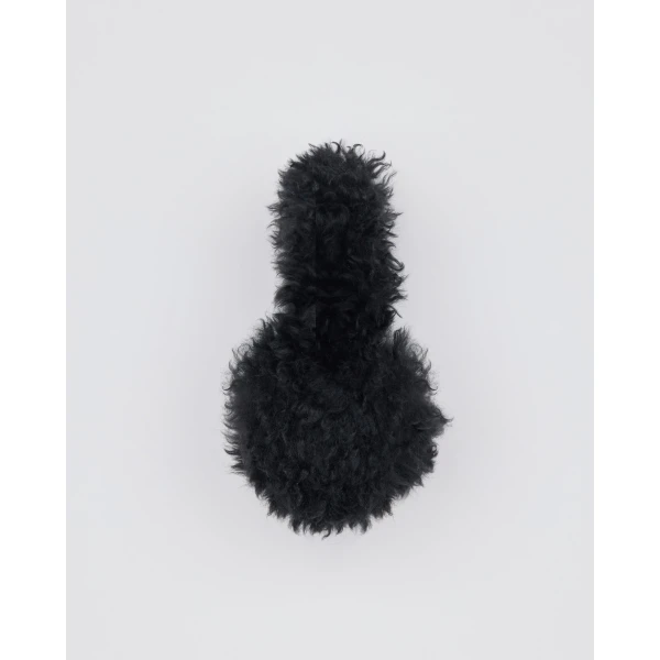 Yves Salomon Cashmere Lambskin Shearling Earmuffs in Black | Hats | Luxury Shoes 