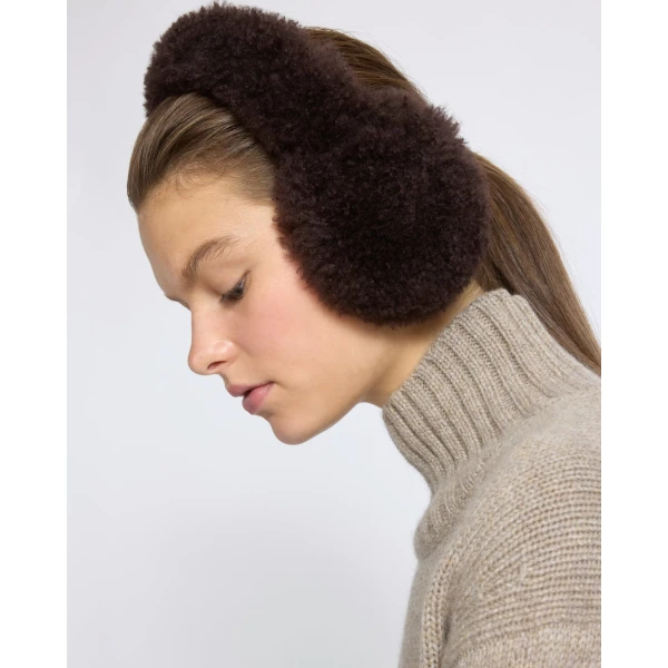 Yves Salomon Cashmere Lambskin Shearling Earmuffs in Brown | Hats | Luxury Shoes 