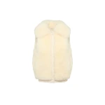 Yves Salomon Cashmere Lambskin and Merino Knit Gilet in White | Vests | Luxury Shoes 