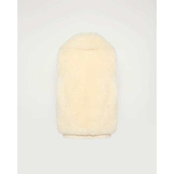 Yves Salomon Cashmere Lambskin and Merino Knit Gilet in White | Vests | Luxury Shoes 