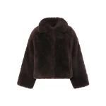 Yves Salomon Cashmere Lambskin and Merino Knit Jacket in Brown | Women | Luxury Shoes 