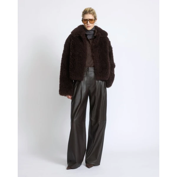 Yves Salomon Cashmere Lambskin and Merino Knit Jacket in Brown | Jackets | Luxury Shoes 