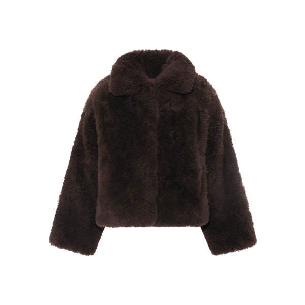 Yves Salomon Cashmere Lambskin and Merino Knit Jacket in Brown | Women | Luxury Shoes 