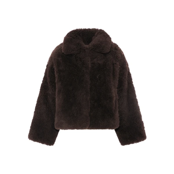 Yves Salomon Cashmere Lambskin and Merino Knit Jacket in Brown | Women | Luxury Shoes 