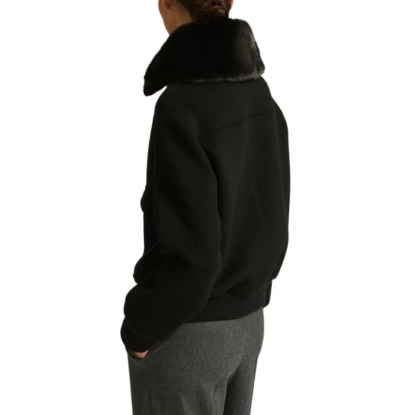 Yves Salomon Cashmere Wool Jacket with Mink Fur Collar in Black | Jackets | Luxury Shoes 
