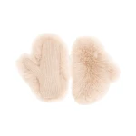 Yves Salomon Cashmere Wool Knit Mittens with Cashmere Lambskin in Beige | Gloves | Luxury Shoes 