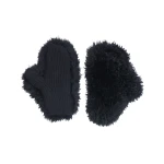 Yves Salomon Cashmere Wool Knit Mittens with Cashmere Lambskin in Black | Gloves | Luxury Shoes 