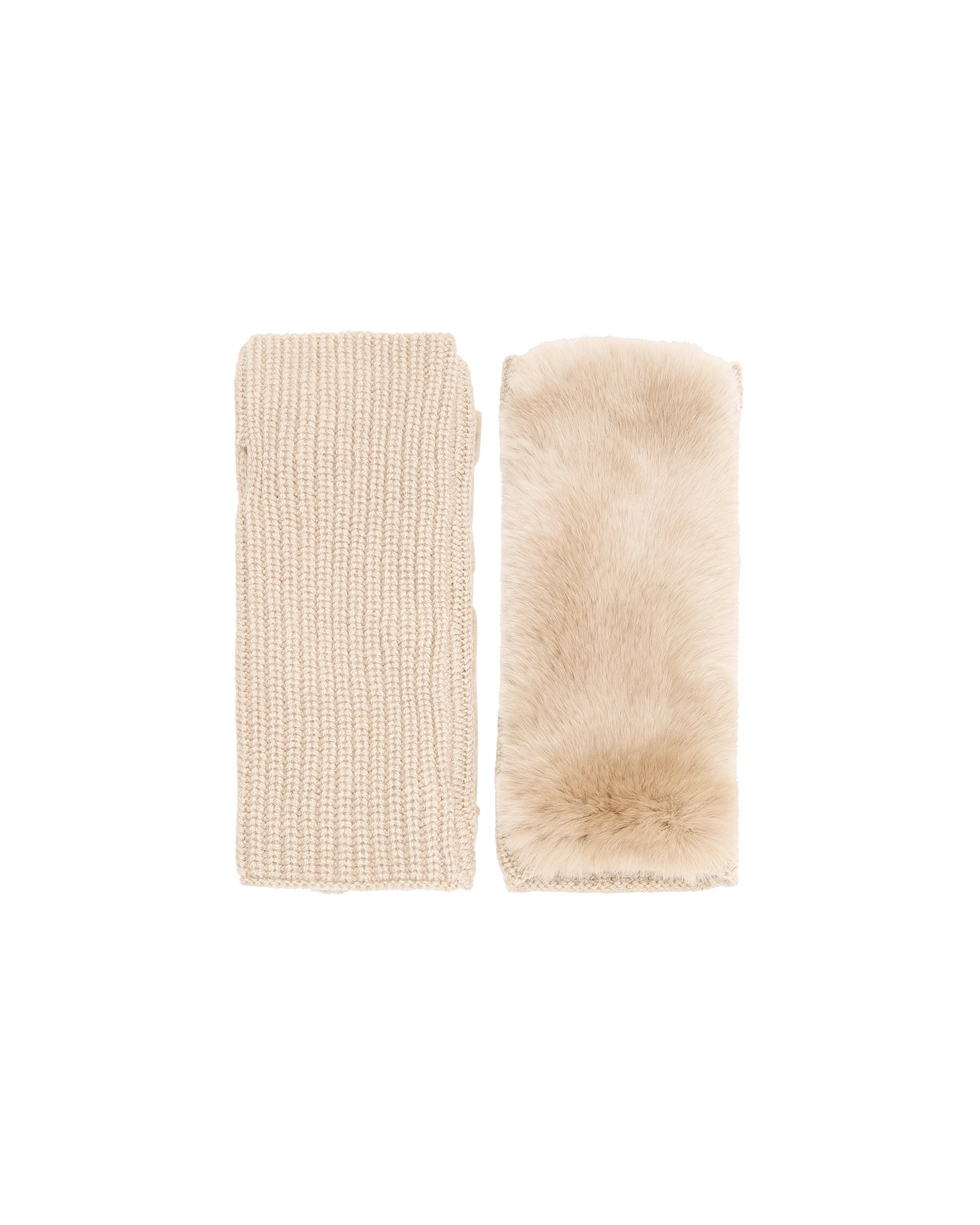 Yves Salomon Cashmere Wool and Rex Rabbit Fur Fingerless Gloves in Beige Yves Salomon Cashmere Wool and Rex Rabbit Fur Fingerless Gloves in Beige | Women | Luxury Shoes