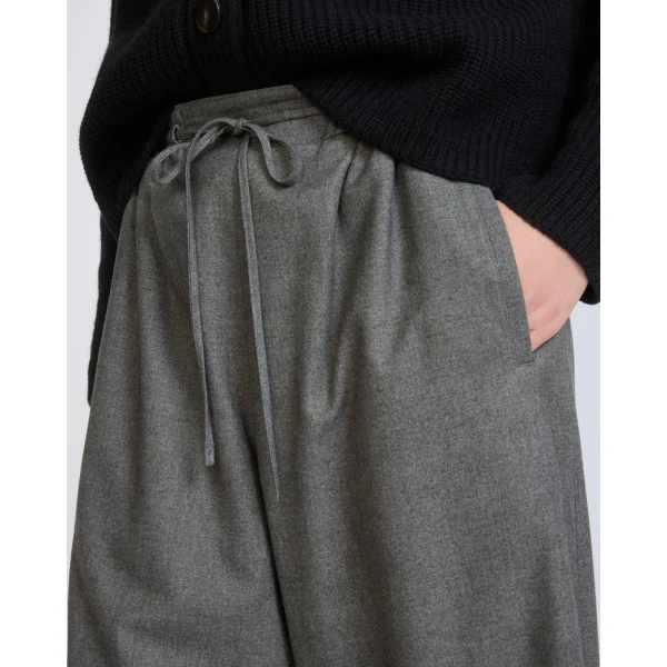 Yves Salomon Cashmere and Cotton Culottes in Grey | Wide leg pants | Luxury Shoes 