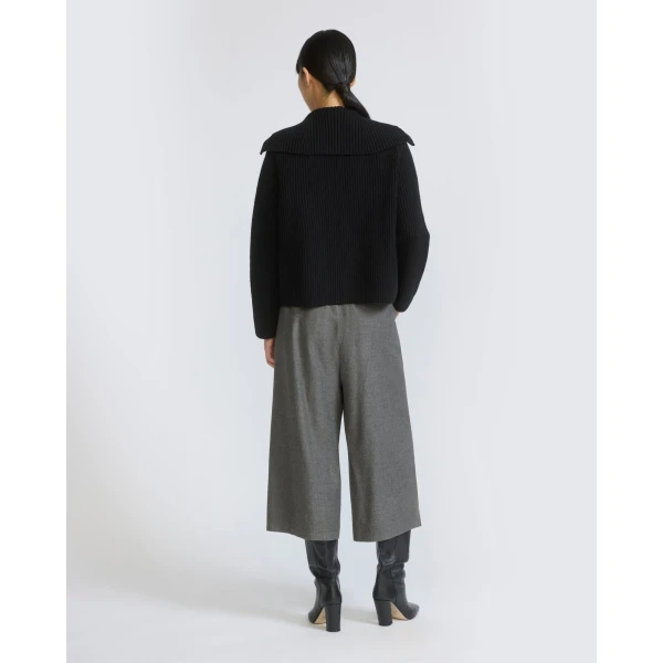 Yves Salomon Cashmere and Cotton Culottes in Grey | Wide leg pants | Luxury Shoes 