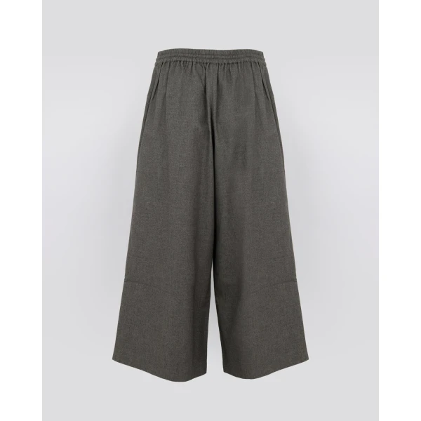 Yves Salomon Cashmere and Cotton Culottes in Grey | Wide leg pants | Luxury Shoes 