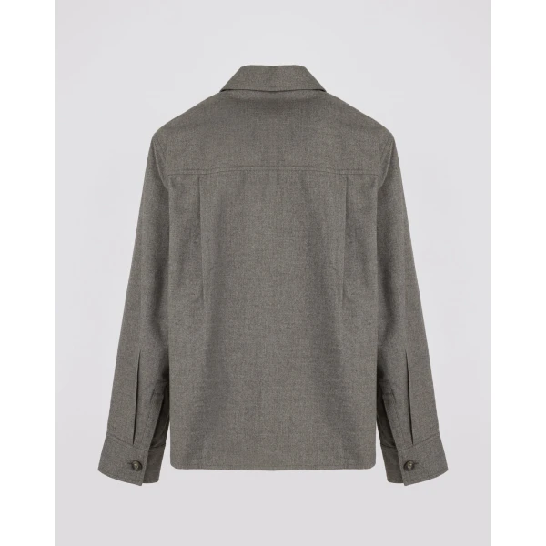 Yves Salomon Cashmere and Cotton Polo Collar Blouse in Grey | Blouse | Luxury Shoes 