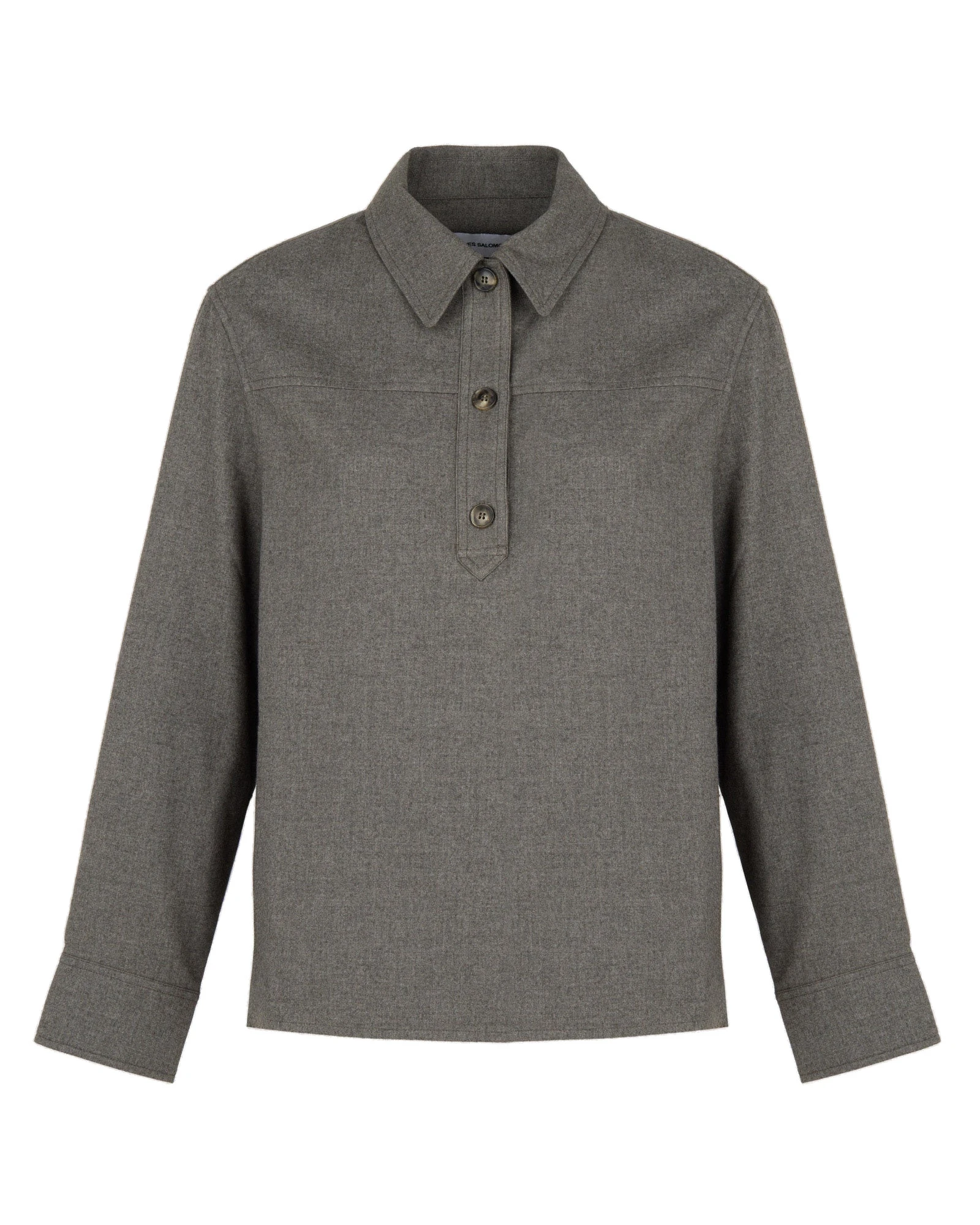 Yves Salomon Cashmere and Cotton Polo Collar Blouse in Grey Yves Salomon Cashmere and Cotton Polo Collar Blouse in Grey | Blouse | Luxury Shoes