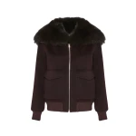 Yves Salomon Cropped Cashmere Wool Jacket with Fox Fur Collar in Bordeaux | Women | Luxury Shoes 