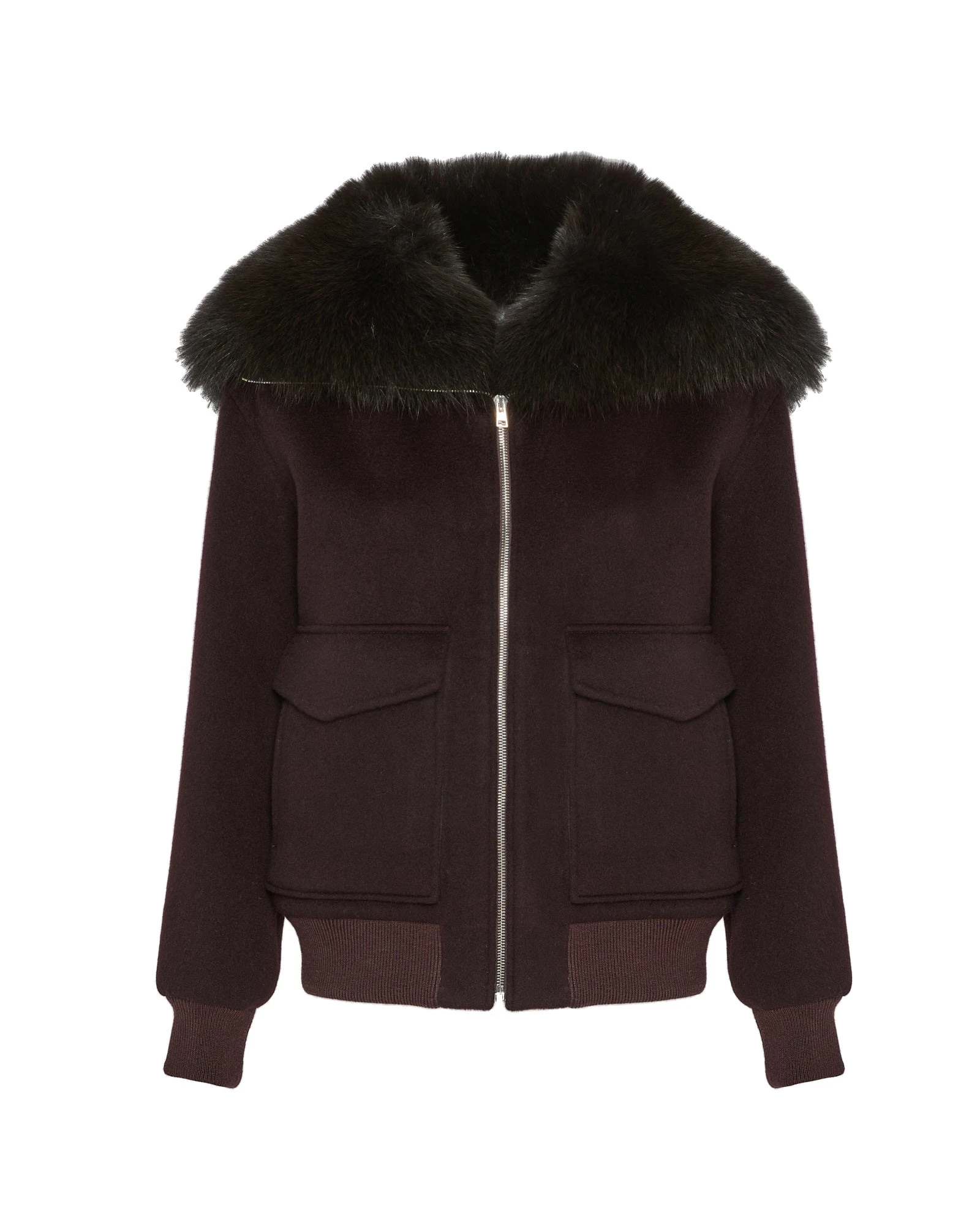 Yves Salomon Cropped Cashmere Wool Jacket with Fox Fur Collar in Bordeaux Yves Salomon Cropped Cashmere Wool Jacket with Fox Fur Collar in Bordeaux | Women | Luxury Shoes