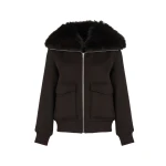 Yves Salomon Cropped Cashmere Wool Jacket with Fox Fur Collar in Brown | Women | Luxury Shoes 