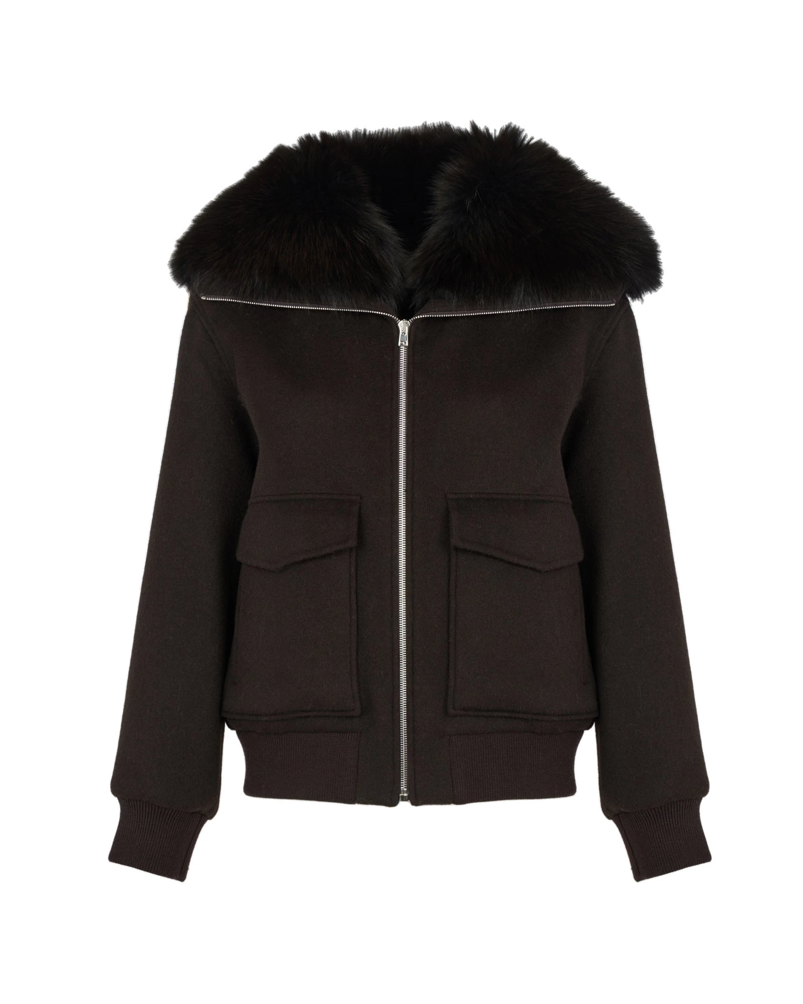 Yves Salomon Cropped Cashmere Wool Jacket with Fox Fur Collar in Brown Yves Salomon Cropped Cashmere Wool Jacket with Fox Fur Collar in Brown | Women | Luxury Shoes