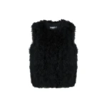 Yves Salomon Cropped Feather Gilet in Black | Women | Luxury Shoes 