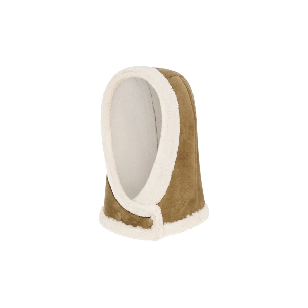 Curly Merino Lambskin Hood in Camel