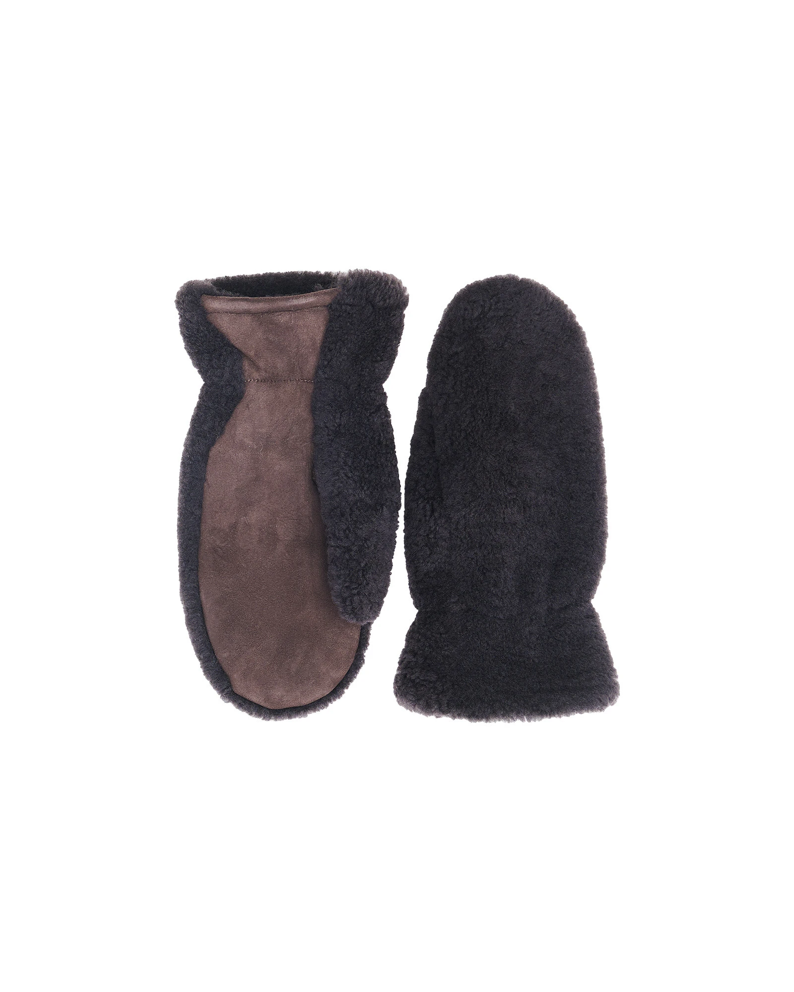 Yves Salomon Curly Merino Lambskin Mittens in Brown Yves Salomon Curly Merino Lambskin Mittens in Brown | Gloves | Luxury Shoes