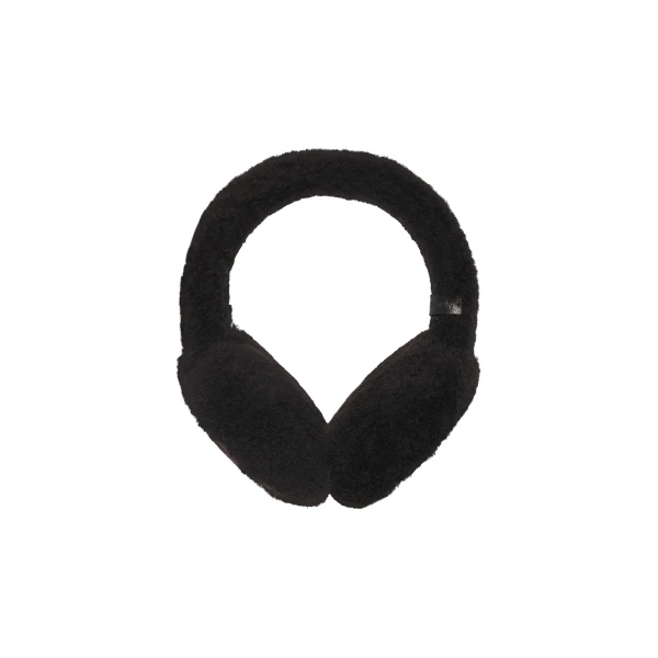 Curly Merino Lambskin Shearling Earmuffs in Brown