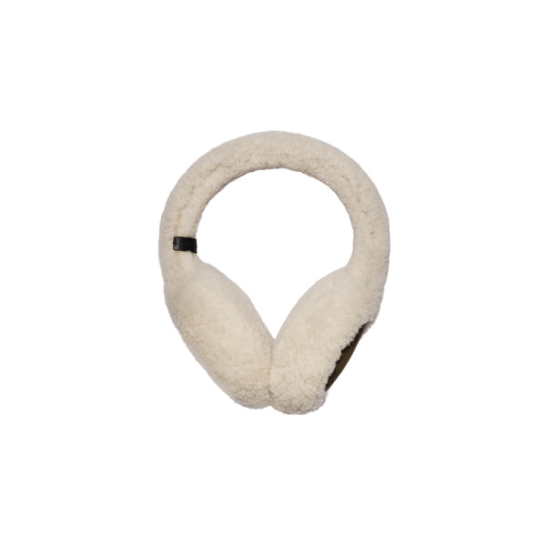 Yves Salomon Curly Merino Lambskin Shearling Earmuffs in Camel | Hats | Luxury Shoes 