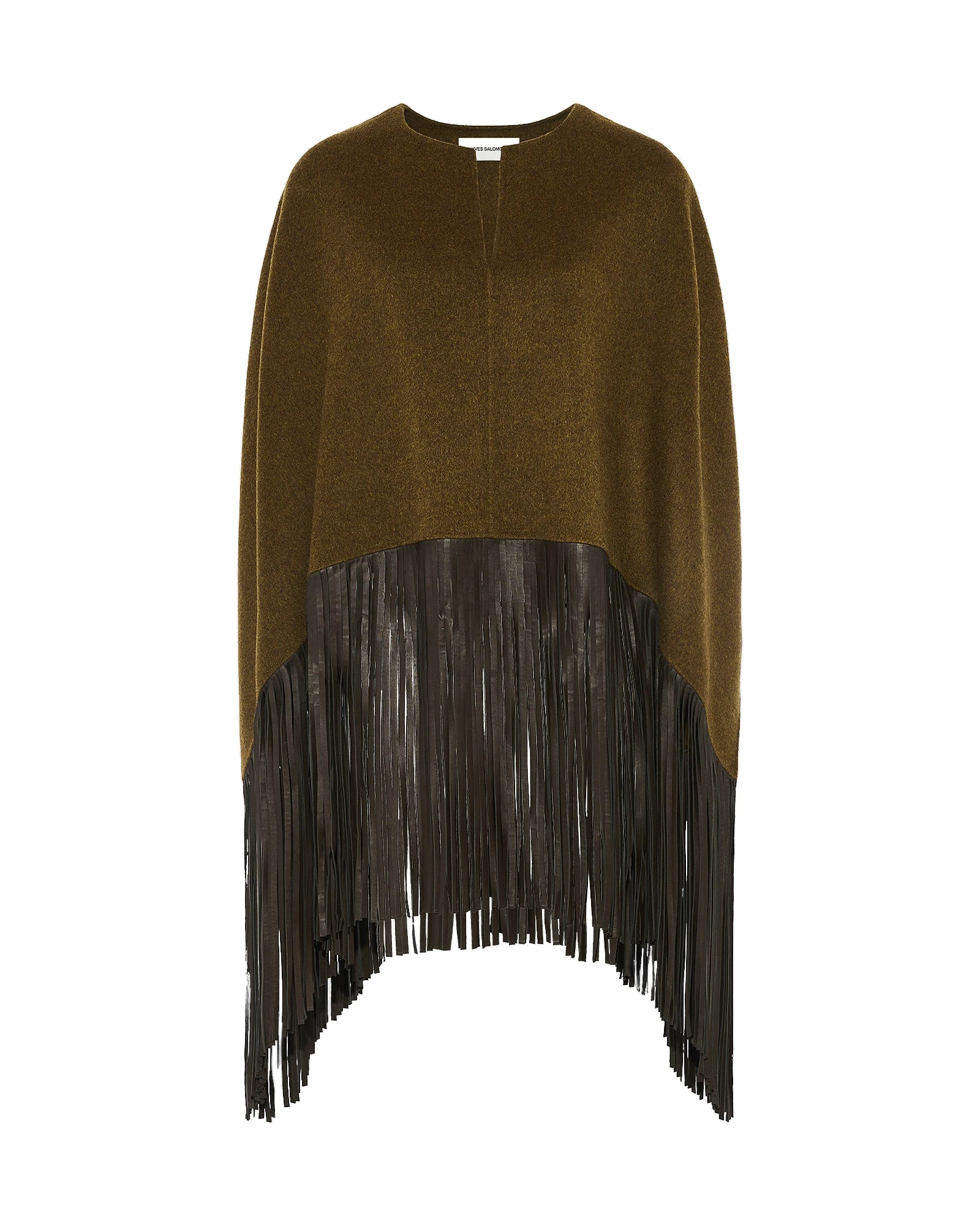 Yves Salomon Double-Face Wool and Cashmere Cape with Lambskin Fringes in Brown Yves Salomon Double-Face Wool and Cashmere Cape with Lambskin Fringes in Brown | Wool Coat | Luxury Shoes