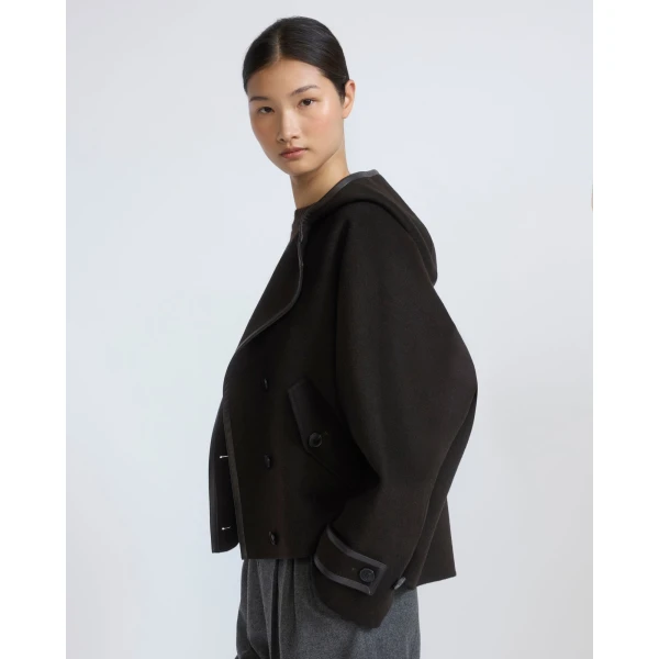 Yves Salomon Double-Sided Cashmere Wool Hooded Jacket in Brown | Jackets | Luxury Shoes 