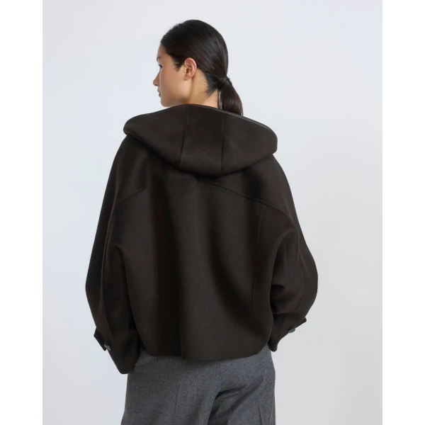 Yves Salomon Double-Sided Cashmere Wool Hooded Jacket in Brown | Jackets | Luxury Shoes 