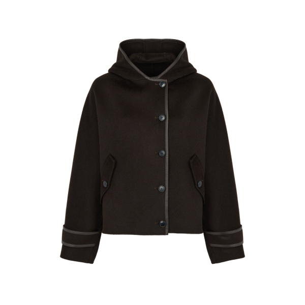 Yves Salomon Double-Sided Cashmere Wool Hooded Jacket in Brown | Jackets | Luxury Shoes 