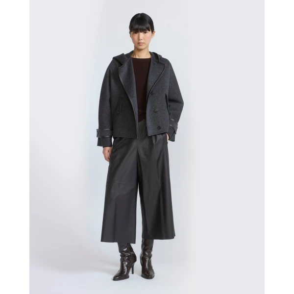 Yves Salomon Double-Sided Cashmere Wool Hooded Jacket in Grey | Jackets | Luxury Shoes 